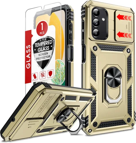 Vista 161 de LeYi Funda para Moto G Stylus 2022 4G (no compatible con 5G), funda para Moto G Stylus con 2 protectores de pantalla, funda protectora de grado Oro