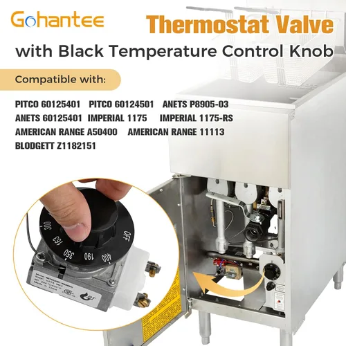 Vista 3 de gohantee Termostato 1175 RX-1-36, 60125401 Termostato para freidora, control de termostato de freidora de horno compatible con Pitco 60124501