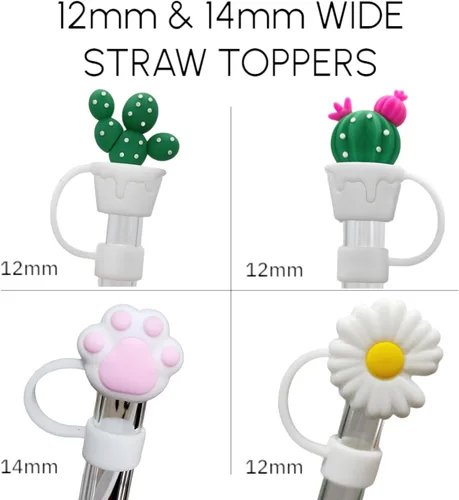 Vista 2 de 4 fundas grandes para pajitas Boba, 0.472 in y 0.551 in, puntas de paja de silicona jumbo para pajitas de vidrio Boba anchas y grandes