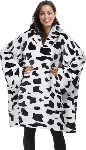 Vista 45 de Tirrinia - Sudadera con capucha de gran tamaño, manta de sherpa cómoda, reversible, gigante, para adultos, hombres, mujeres, adolescentes, esposa