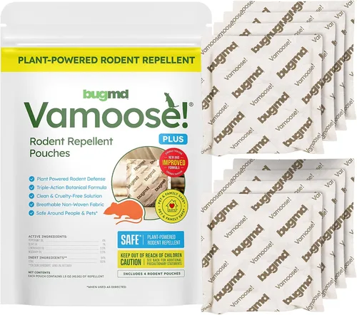Vista 11 de BugMD Vamoose! Plus - Repelente de ratones con aceite de menta (4 bolsas)