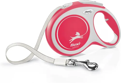 Vista 4 de Flexi Nueva cinta de confort gris y rojo grande 16.4 ft retráctil perro correa para perros de hasta 132.3 lbs/132 libras