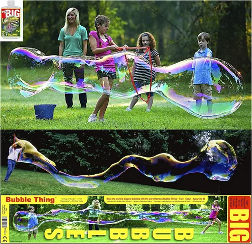 Vista 4 de BUBBLETHING Original Big Bubbles Wand & Mix para solución de burbujas de 2.7 galones