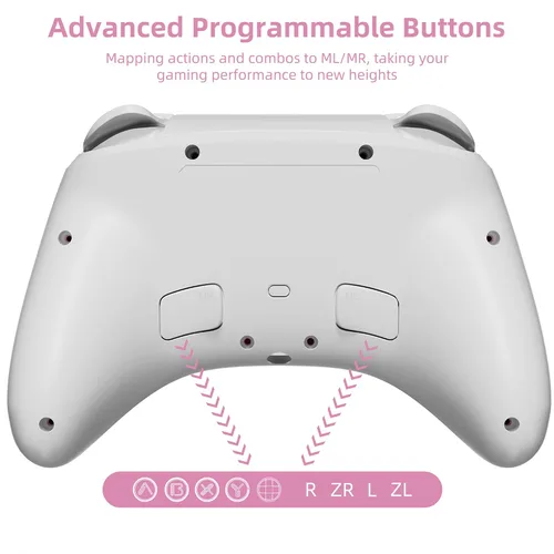 Vista 3 de Gradient Pink Wireless Switch Controller Compatible with Nintendo SwitchOLEDLite Steam Deck, Mytrix Pro Controller with Turbo, Motion, Vibration