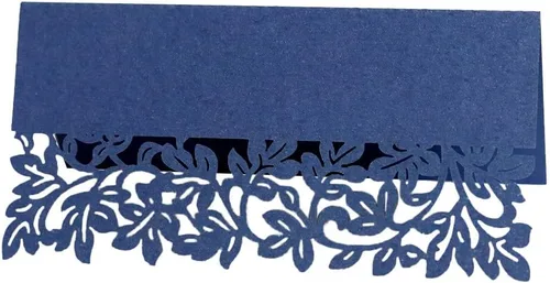Vista 7 de Katutude Paquete de 50 tarjetas de lugar azules, tarjetas de nombre de asiento de mesa para bodas, banquetes, cenas