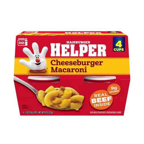Vista 8 de Hamburger Helper Vaso para microondas de pasta de res (2 onzas – 6 unidades) sin sabores artificiales, listo en 4 minutos, comidas rápidas