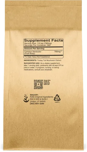 Vista 3 de Pure Original Ingredients - Cola de pavo, Reishi y Cordyceps en polvo, natural, suplementos