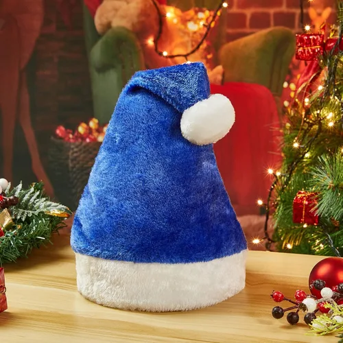 Vista 6 de Sombrero de Navidad unisex para adultos, sombreros de Papá Noel, gorro grueso de felpa para festival de Año Nuevo, fiesta, vacaciones, eventos