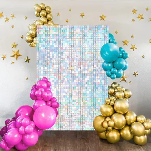 Vista 14 de Fondo negro brillante para pared, 3 x 4 pies, fondo de fotos de graduación con purpurina para fiestas, aniversarios, discotecas, cumpleaños