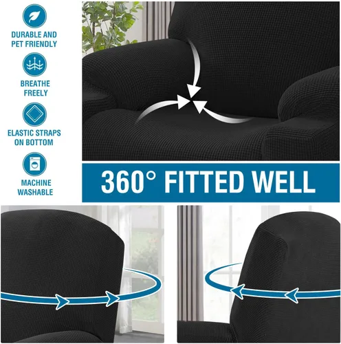 Vista 6 de H.VERSAILTEX - Funda elástica para sofá reclinable, funda para silla reclinable eléctrica de elevación de potencia, funda para silla reclinable