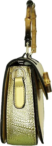 Vista 5 de Bolso de mano de cuero artificial de bambú con asa superior para mujer, elegante bolso de noche, regalo para mujer, hecho a mano