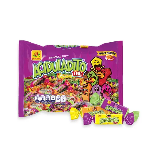 Vista 2 de Paquete de dulces mexicanos: dulces masticables agridulces con chile 100 piezas + 50 unidades de dulces y amargos masticables con chile