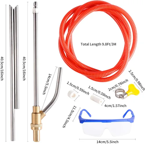 Vista 6 de Kit de chorro de arena para lavadora a presión, chorro de arena para lavadora a presión con puntas de boquilla de repuesto, protección para gafas