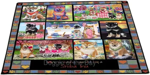 Vista 17 de Tapete antideslizante para puerta de mascotas, para interiores y exteriores del 4 de julio, para perros Shiba Inu, tapete lavable con retratos