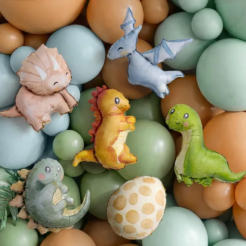 Vista 7 de Decoraciones de cumpleaños de dinosaurio, globos de cumpleaños