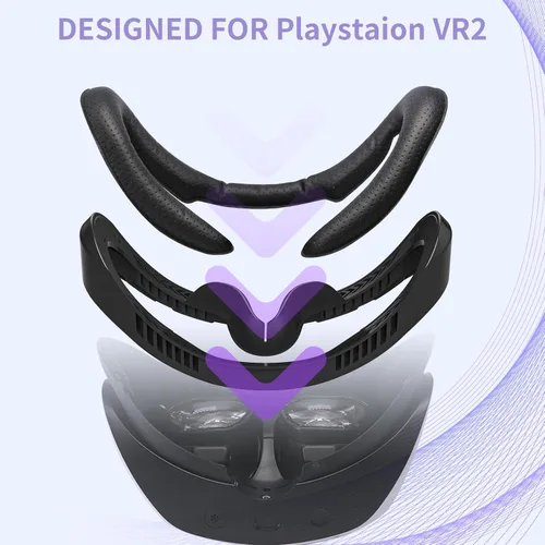 Vista 4 de VR Face Pad for Playstation VR2, Breathable Holes Leather Protective VR Accessories VR Face Cover Cushion Replacement Fitness Facial Interface