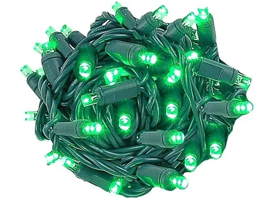 Vista 10 de Novelty Lights - Juego de mini luces LED de Navidad con 50 luces parpadeantes, multicolor, cable verde, 25 pies