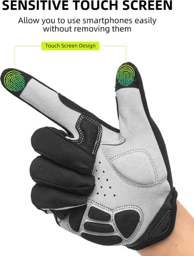 Vista 6 de ROCKBROS Guantes de ciclismo para hombres y mujeres Guantes transpirables de gel para bicicleta de montaña Guantes de ciclismo antideslizantes