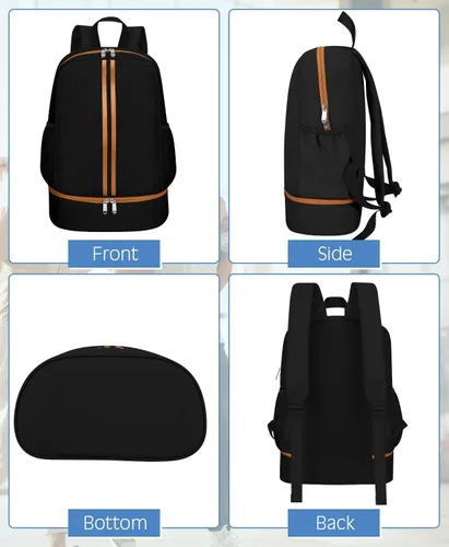 Vista 7 de HowFly Mochila de gimnasio, bolsa de gimnasio para mujeres y hombres, mochila deportiva con compartimento para zapatos, bolsa de entrenamiento