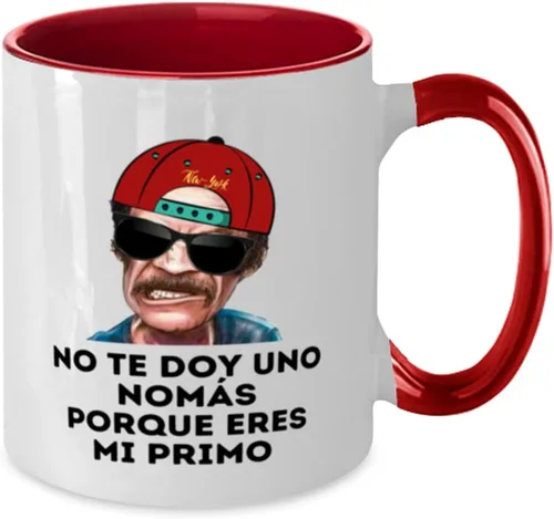 Vista 2 de Regalo para primo taza de café 2 colores roja y blanco no te doy una nomas