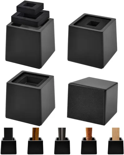 Vista 17 de Elevadores de cama resistentes, 3 pulgadas de alto (interior de 2 pulgadas de alto), borde elevado de 1 pulgada, carga de 2600 libras, para marco