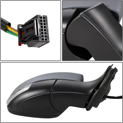 Vista 5 de DNA Motoring OEM-MR-VW1321131 - Espejo retrovisor calefactado con ajuste derecho con señal de giro compatible con Tiguan 2009-2017