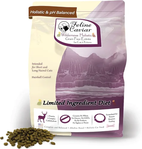 Vista 11 de Comida seca para gatos con caviar felino, libre de espíritu: pollo y salmón, ingrediente holístico limitado, sin granos, alimento seco para gatos