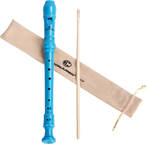 Vista 9 de CONJURER Grabadora soprano para niños y estudiantes, 10 unidades, flauta alemana de 8 agujeros, para principiantes, con varilla de limpieza y bolsa