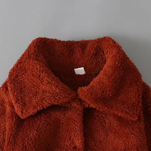 Vista 7 de Comigeewa Abrigos para bebés y niñas chaquetas manga larga cárdigan sólido grueso chaqueta cremallera de felpa abrigo niños