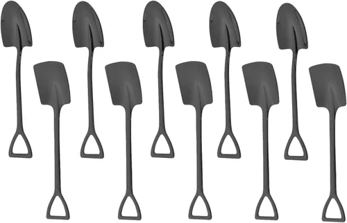 Vista 12 de 10 cucharas de pala de acero inoxidable, cucharas de postre reutilizables para café, té, helado, fruta y azúcar pastel