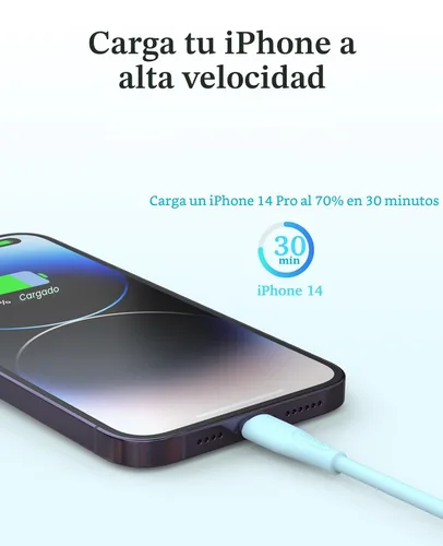 Vista 4 de 6Pack(3/3/6/6/6/10 pies) Original [Certificado Apple MFi] Cable de carga Lightning para iPhone, cable de carga rápido para iPhone, compatible