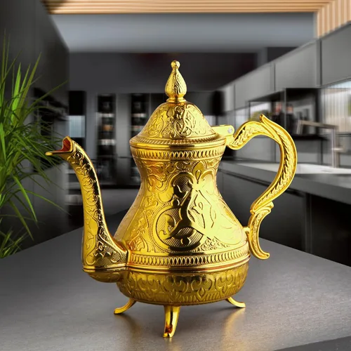 Vista 2 de Alisveristime Kucuk Heybeli - Jarra decorativa para decoración del hogar, color dorado