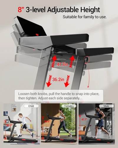 Vista 10 de UMAY Fitness 20% Treadmill with Auto Incline, Running Foldable Treadmills