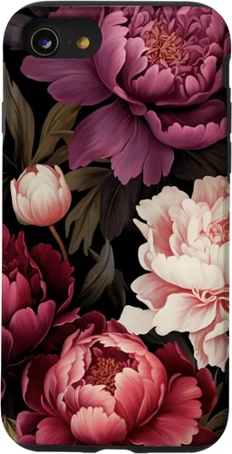 Vista 18 de Carcasa para iPhone 17 con diseño floral de peonía rosa magenta y rubor