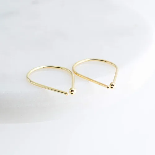 Vista 7 de 13mm de plata de ley 20 GA Aretes de aro invertidos colgantes de lágrima hipoalergénicos ligeros con hilo para mujer