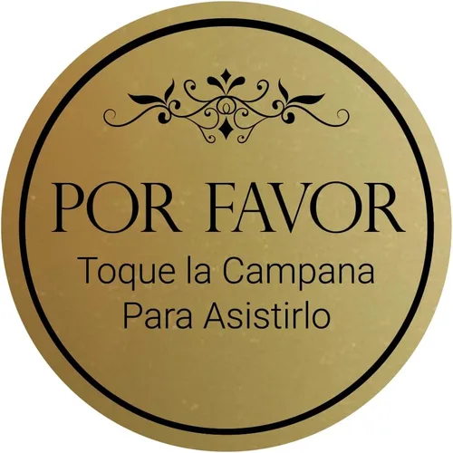 Vista 14 de Signs ByLITA Circle Por Favor Toque la Campana Para Asistirlo Signo (Negro) - Pequeño