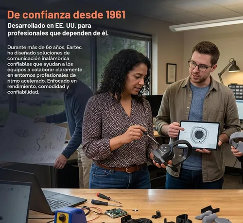 Vista 5 de EARTEC UL2D Ultralite HD Sistema de auriculares de intercomunicación inalámbrico, comunicación dúplex completo para 2 personas, oreja dual, alcance