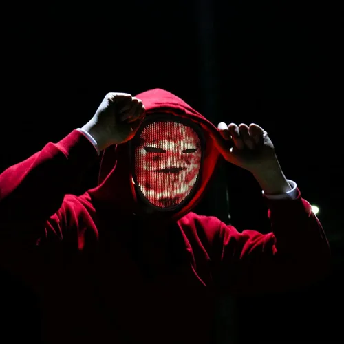 Vista 4 de Máscara LED con Bluetooth programable máscara de luz de Halloween para fiesta de máscaras máscara de cosplay