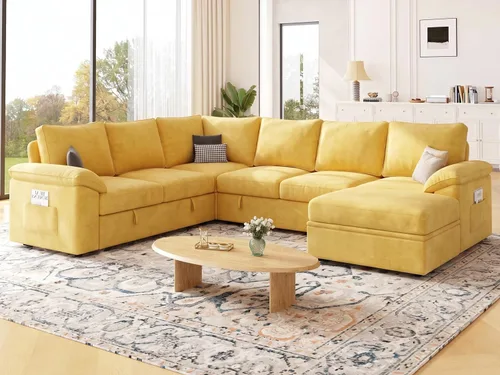 Vista 21 de Sofá modular modular de 85 pulgadas con cama extraíble, sofá cama, gris Gris-oscuro