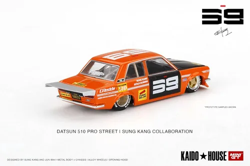 Vista 2 de Mini GT x Kaido House 1:64 Datsun 510 Pro Street SK510 Naranja - KHMG004
