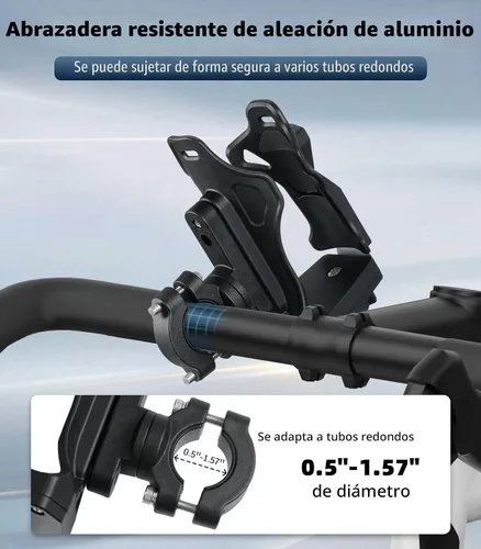 Vista 5 de MoKo Soporte para botella de agua para bicicleta, jaula ajustable para botella de agua de 1.9-3.6 pulgadas de diámetro, para manillar y marco, Negro