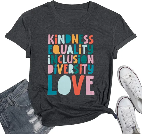 Vista 8 de Camiseta con texto en inglés "Kindness Teacher" para mujer, camiseta de educación especial para profesores, vida y amor, camiseta inspiradora