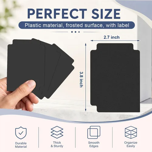 Vista 2 de 50 separadores de tarjetas intercambiables de plástico, separador esmerilado con pestañas, vertical estándar compatible con Games Sports TCG, 2.7 x