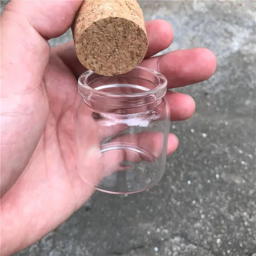 Vista 6 de Capacidad 1.7 fl oz botellas de vidrio con corcho pequeño transparente mini frascos de vidrio vacíos frascos 6 unids/lote