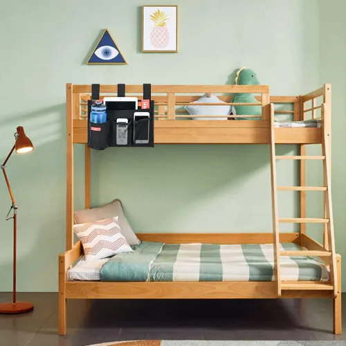 Vista 7 de Zafit Organizador de lino para mesita de noche, organizador de almacenamiento para camas de hospital, dormitorios universitarios o cama de bebé
