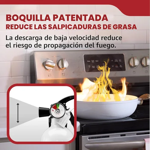 Vista 4 de Kidde Extintor de incendios para cocina, residencial, de un solo uso, 711A Extintor casero para pequeños incendios de aceite de cocina y grasa