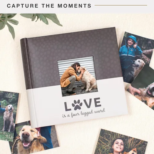 Vista 2 de MCS Love Is A Álbum de fotos de cuatro patas con capacidad para 200 fotos de mascotas de 4 x 6 pulgadas con espacio para notas, cubierta crema