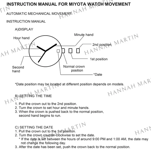 Vista 5 de Hannah Martin 1801 - Reloj mecánico de acero inoxidable para hombre