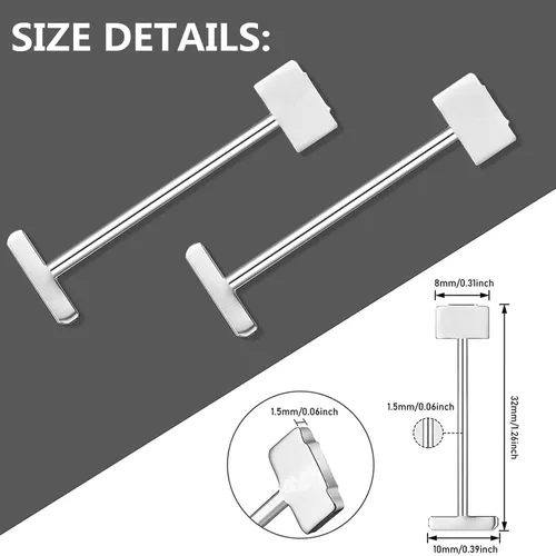 Vista 2 de 100pcs 1.5mm Replacement T-pin Steel pins, Suitable for Floor and wall Tile Leveling Systems, Ceramic Construction Tools(Agujas de Acero T-Pins-100
