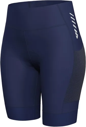 Vista 8 de Lo.gas Pantalones cortos de ciclismo para mujer, con relleno, almohadilla de gel 3D, pantalones cortos de ciclismo de cintura alta ergonómicos